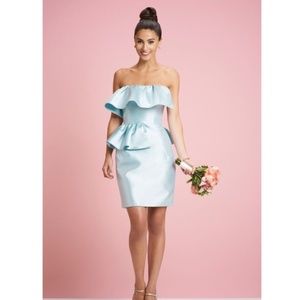 Strapless ruffle cocktail dress